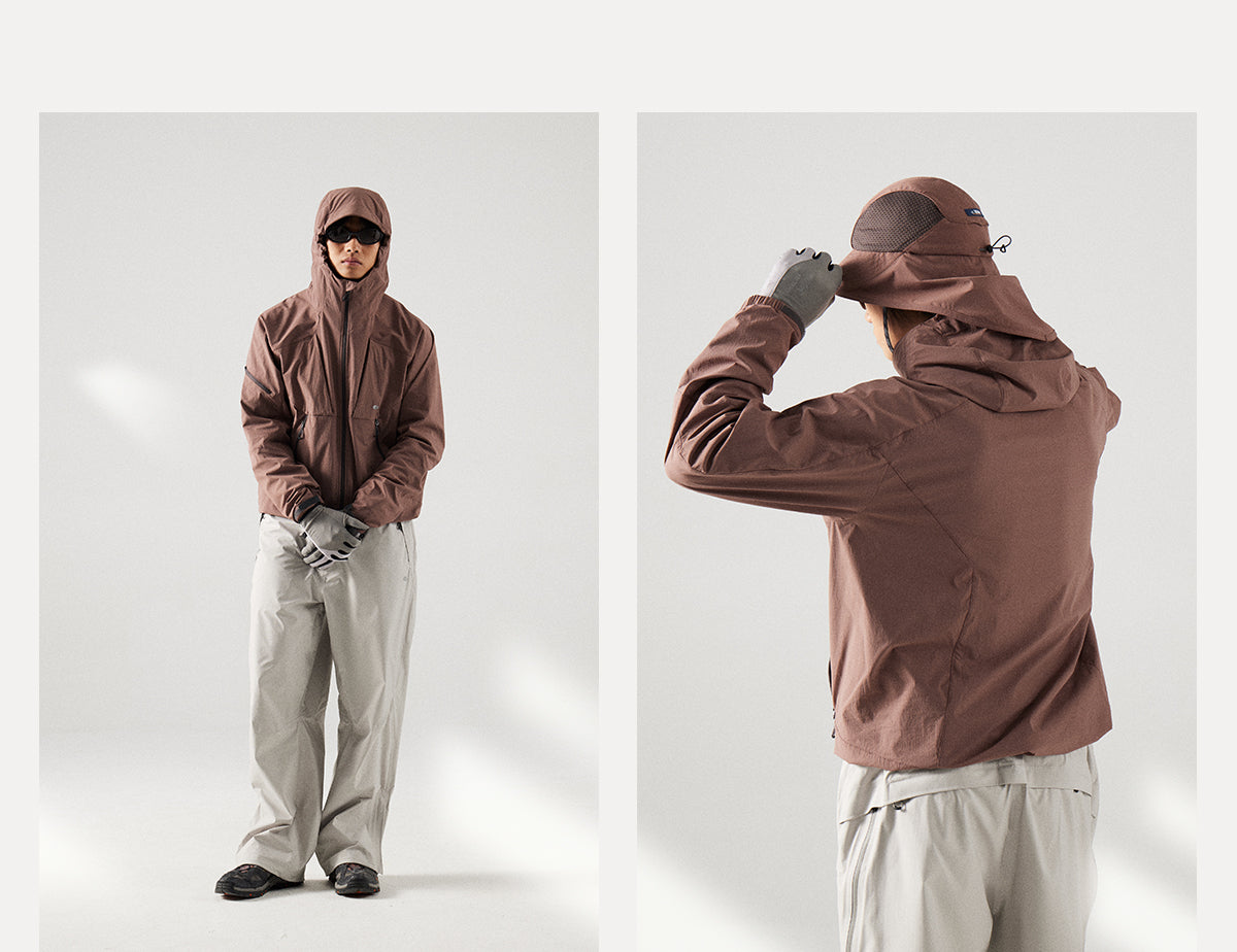 Blue Structured Soft-Shell Hooded Jacket