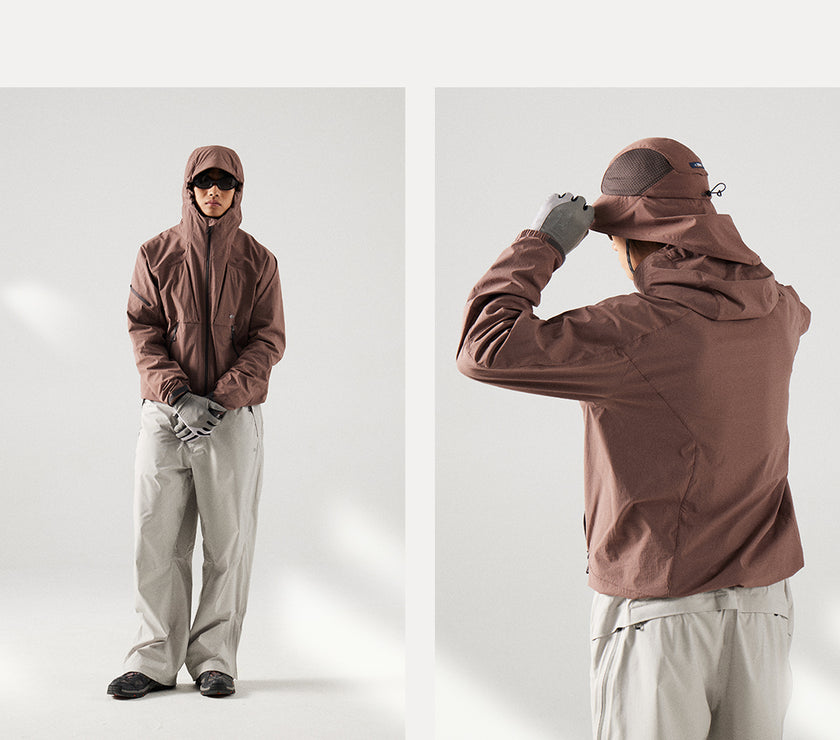 Blue Structured Soft-Shell Hooded Jacket