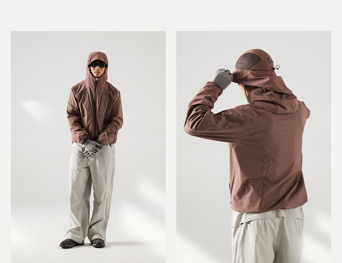 Blue Structured Soft-Shell Hooded Jacket