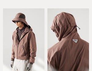 Blue Structured Soft-Shell Hooded Jacket