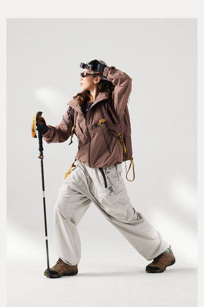 Blue Structured Soft-Shell Hooded Jacket