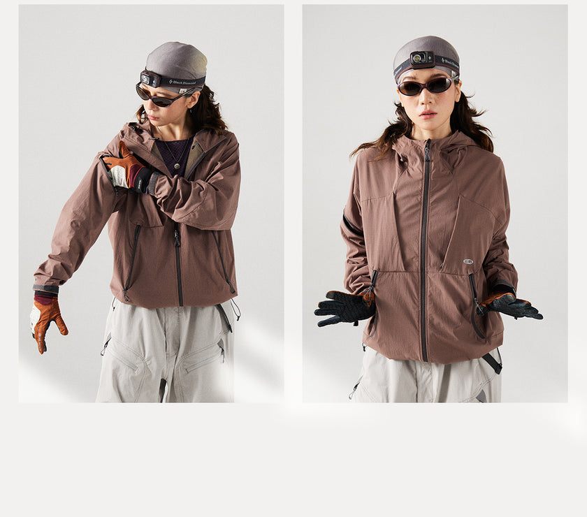 Blue Structured Soft-Shell Hooded Jacket