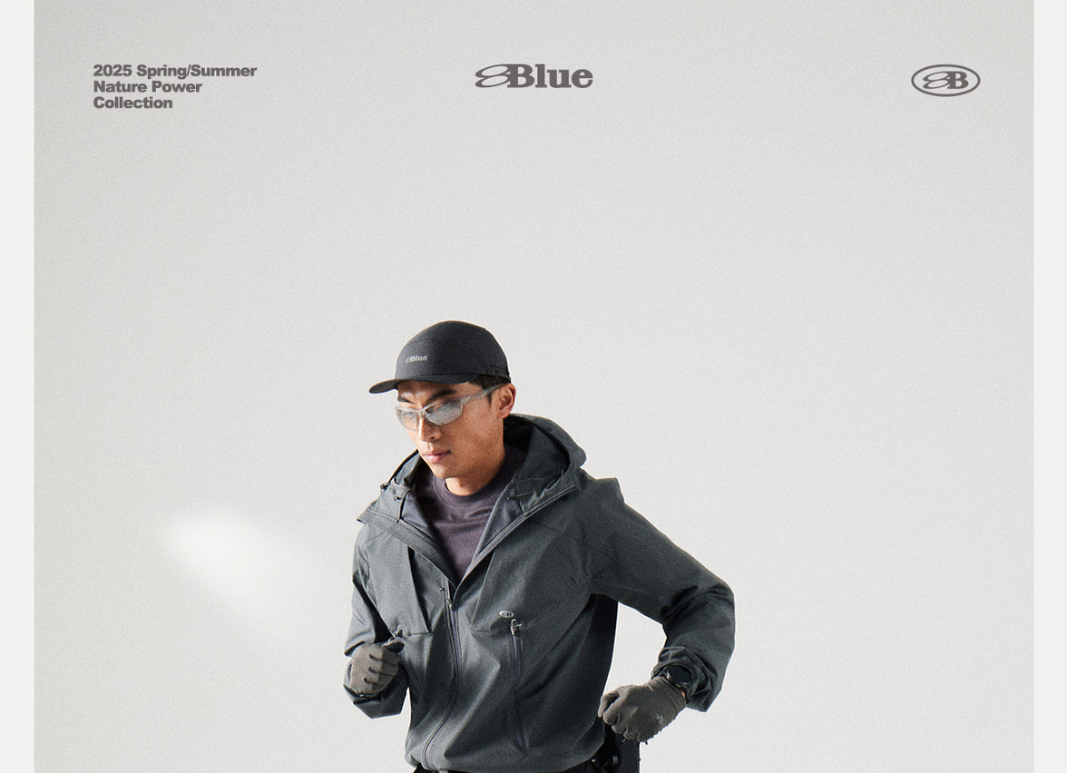 Blue Structured Soft-Shell Hooded Jacket