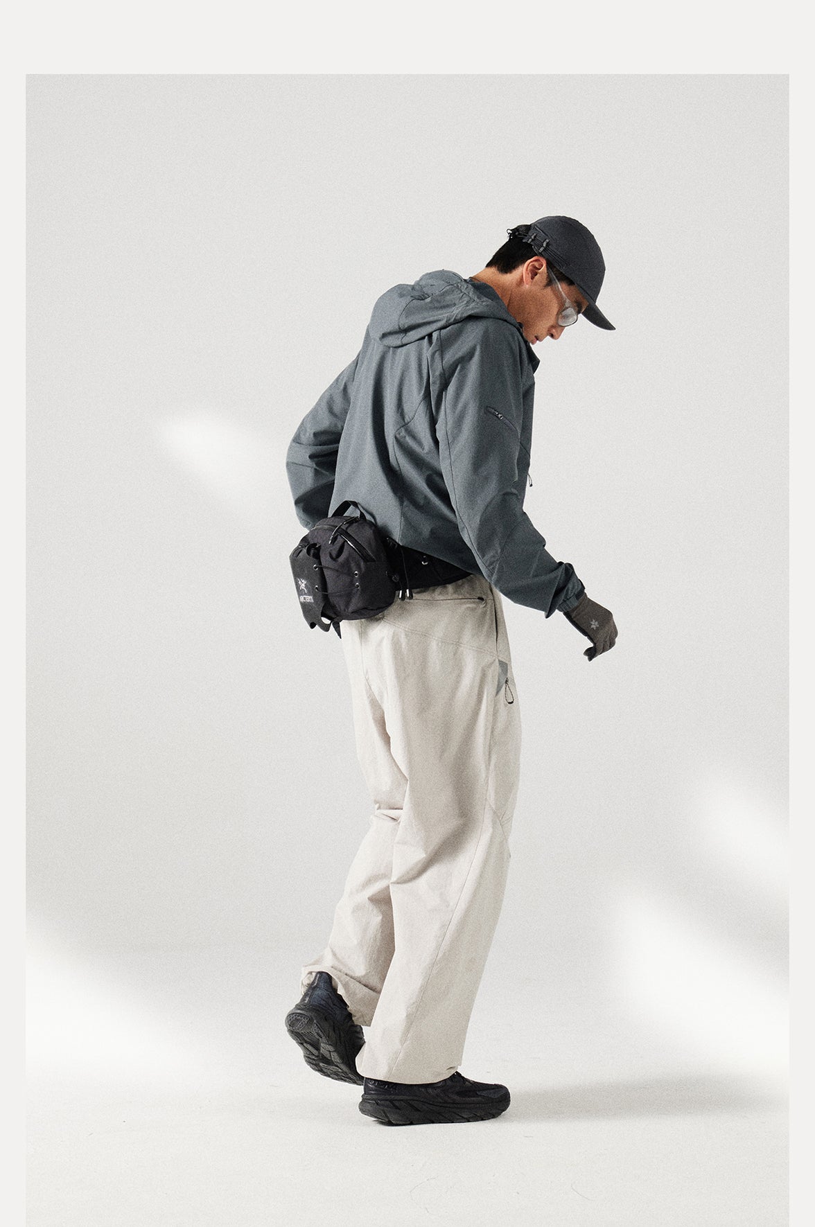 Blue Structured Soft-Shell Hooded Jacket