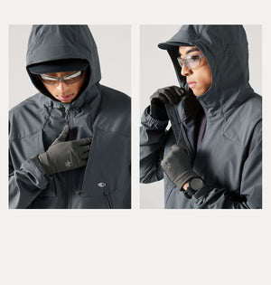 Blue Structured Soft-Shell Hooded Jacket