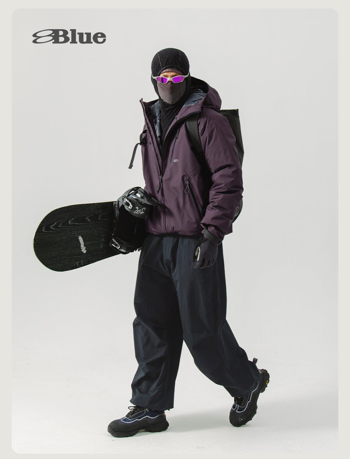 Blue Tooling Casual Parachute Pants