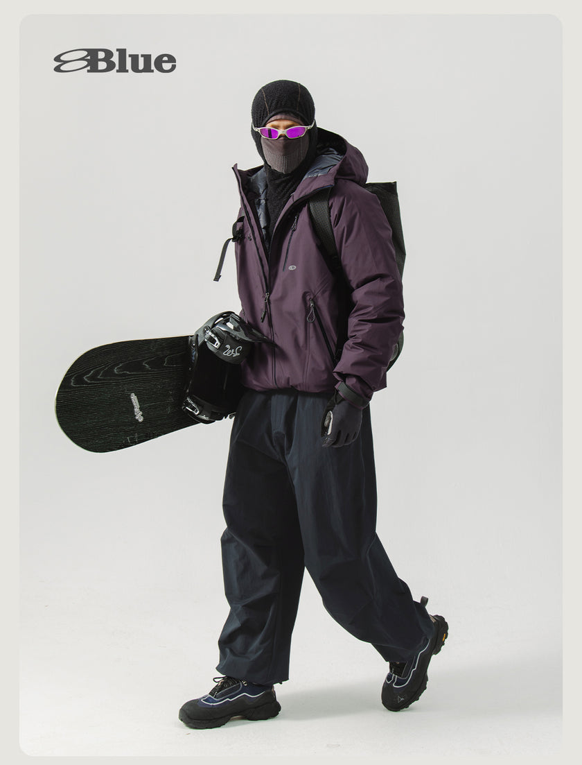 Blue Tooling Casual Parachute Pants