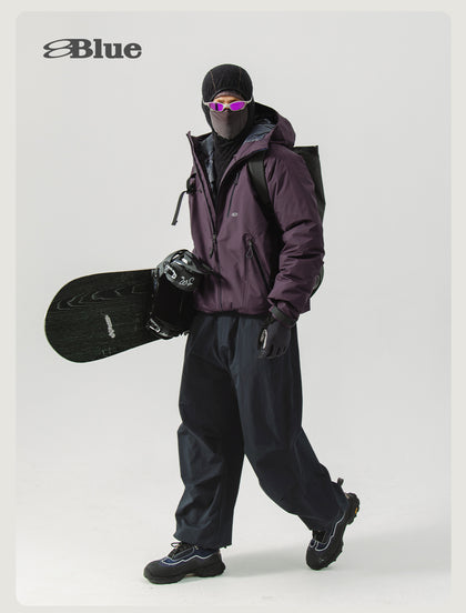 Blue Tooling Casual Parachute Pants