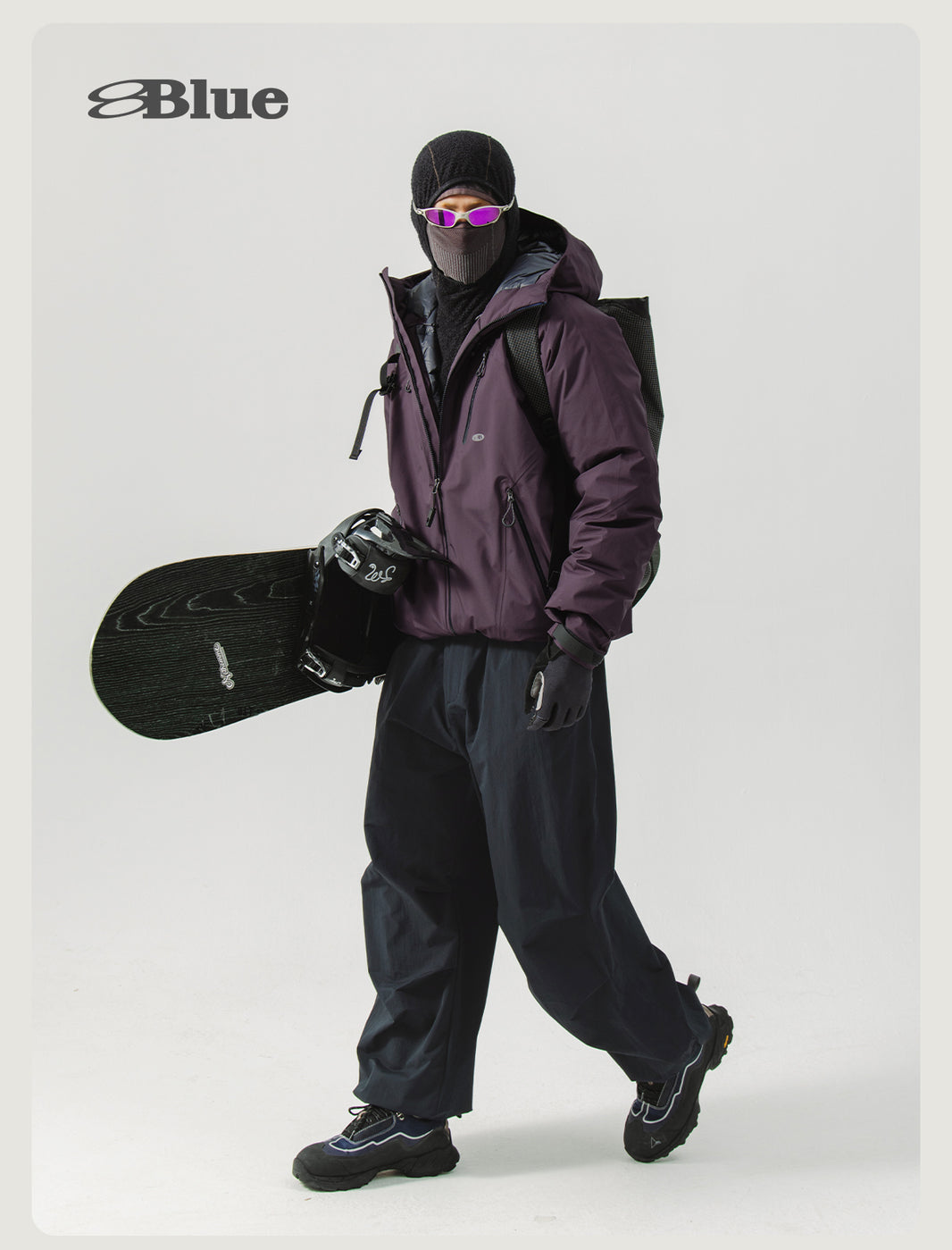 Blue Tooling Casual Parachute Pants