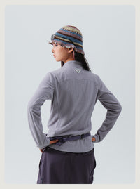 Blue Checkered Fleece Half-Zip Sweater