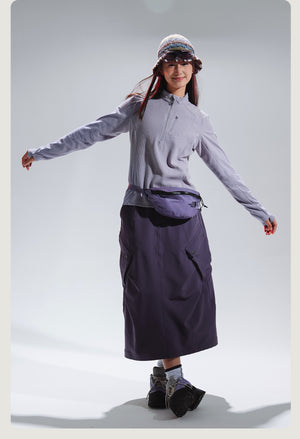 Blue Checkered Fleece Half-Zip Sweater