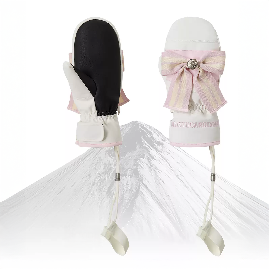 BCG Pink Navy Bow Ski/Snowboard Gloves - Women's
