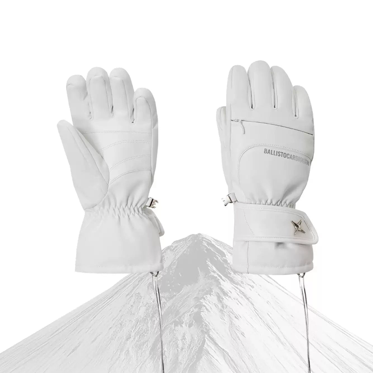 Women’s BCG White Starburst Ski Gloves - Women's
