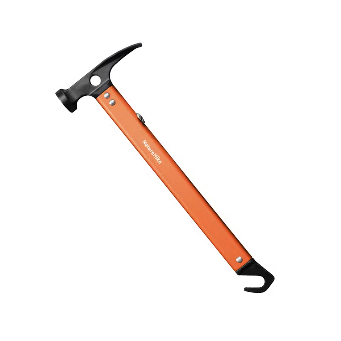 Naturehike orange aluminium camping hammer with black steel claw head and pull hook