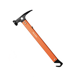 Naturehike orange aluminium camping hammer with black steel claw head and pull hook