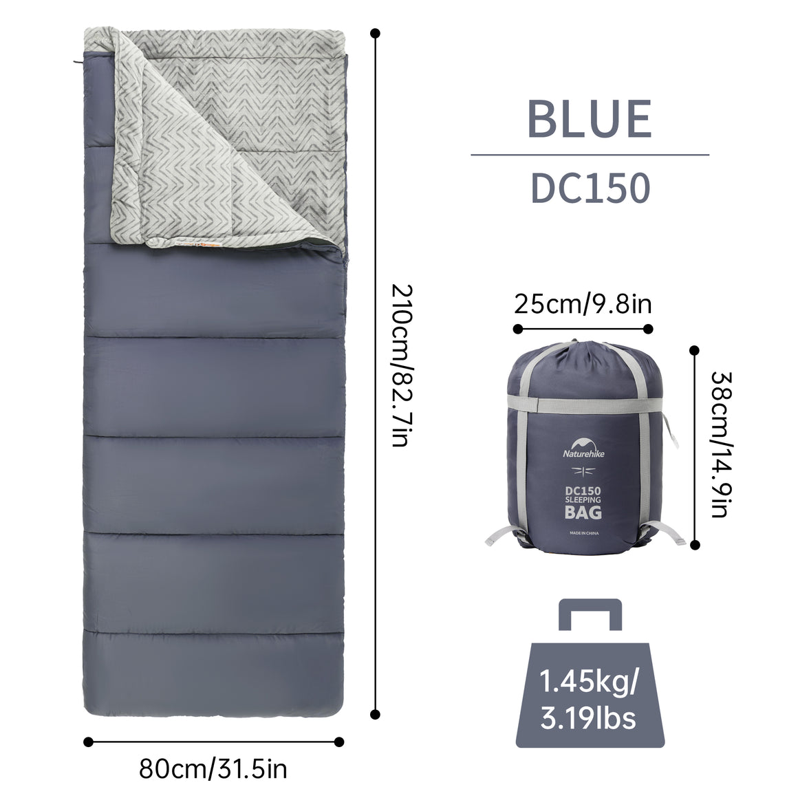 Naturehike Sammy Envelope Sleeping Bag DC150
