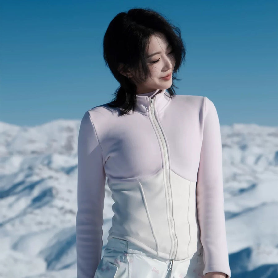 BCG Pink & Whit Fleece Thermal Mid Layer - Women's