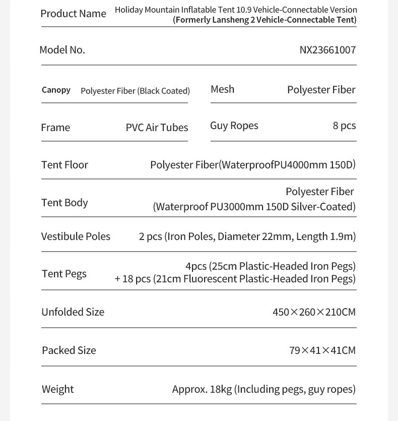 Mobi Garden LS2 CAR REAR AIR TENT
