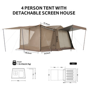 Naturehike Village 6.0 Gen 2 Quick Open Tent Brown(Ultimate Edition)