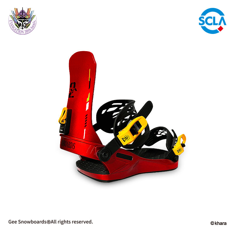 Gee Snowboards × Evangelion Unit-02 Snowboard Binding — official product image