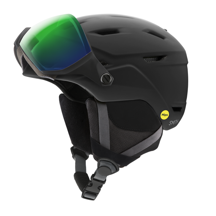 Smith Survey MIPS Ski & Snowboard Helmet - Matte Black + ChromaPop Everyday Green Mirror