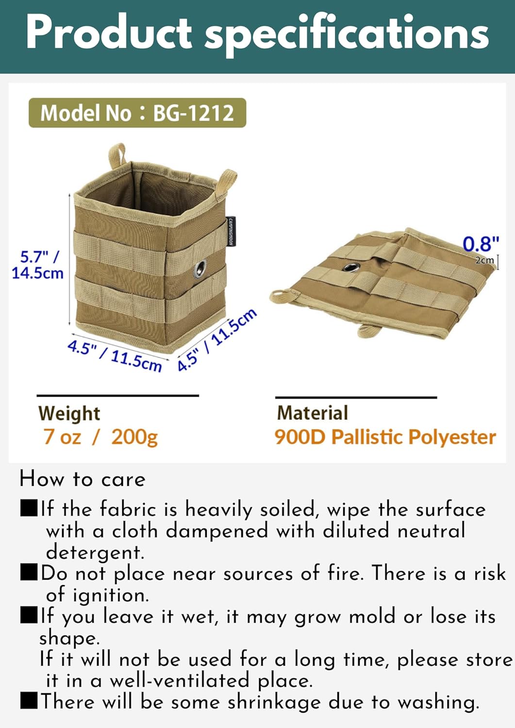 Campingmoon Chair Pocket BG-1212