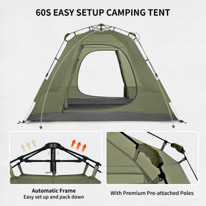 Naturehike Upf 50+ Ango Pop Up Tent For 4 Men (With Hall Pole)