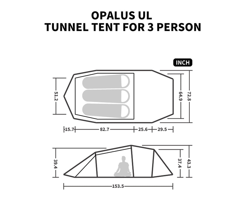 Naturehike Opalus Series Ultralight Hiking Tent 3 Men Olive