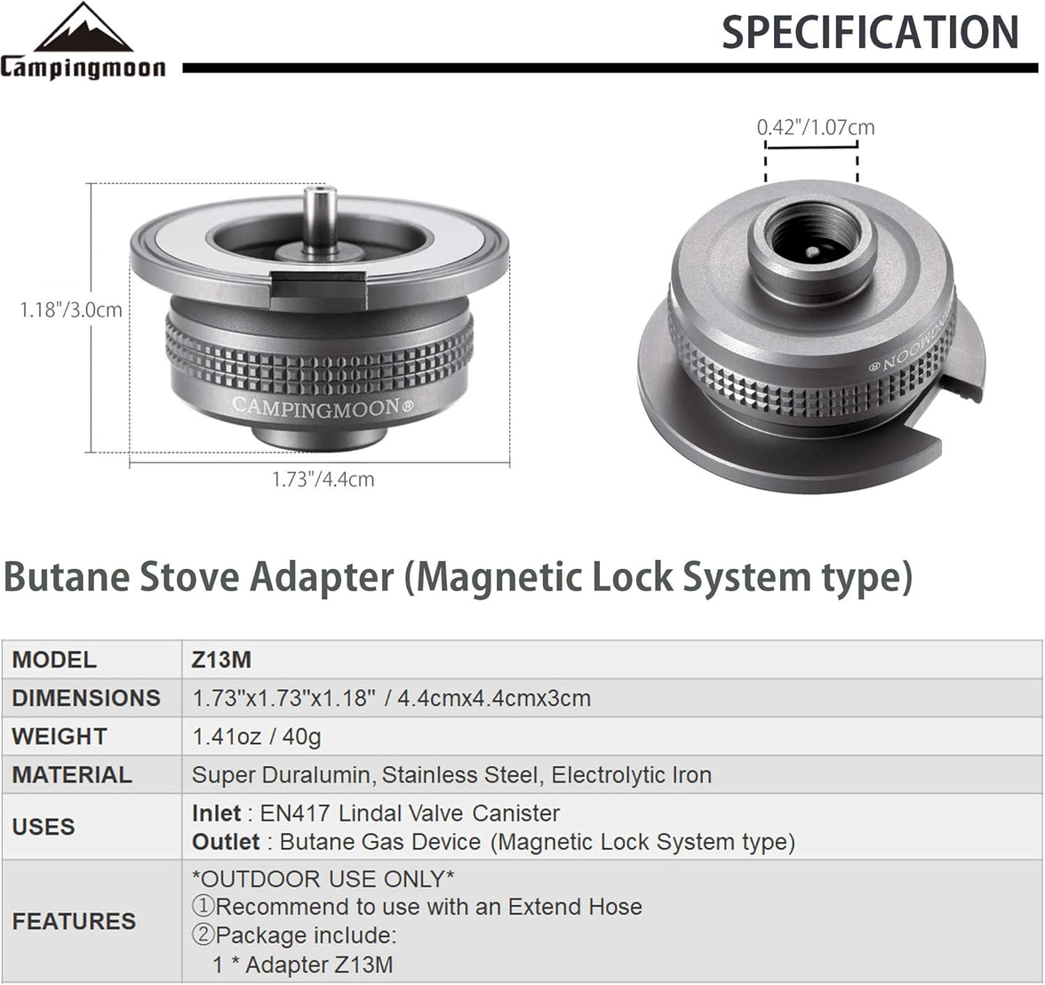 Campingmoon Gas Adapter Z13M