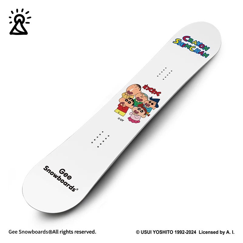 Gee Snowboards × Crayon Shin-chan Futaba Kindergarten Snowboard — official product image