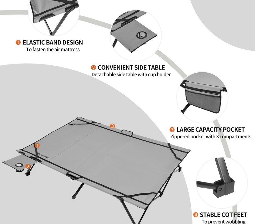 Naturehike XJC04 Ultralight Foldable Camping Cot Q-9E Double