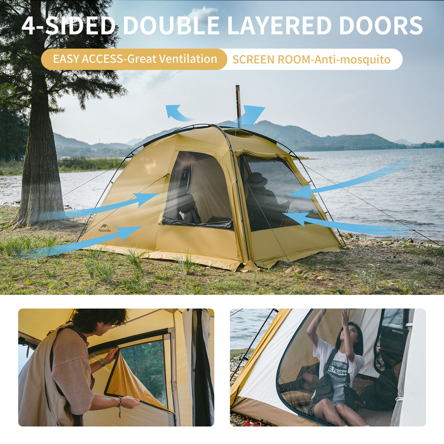 Naturehike Dune 7.6 One Bedroom One Room Tent Earthy Yellow