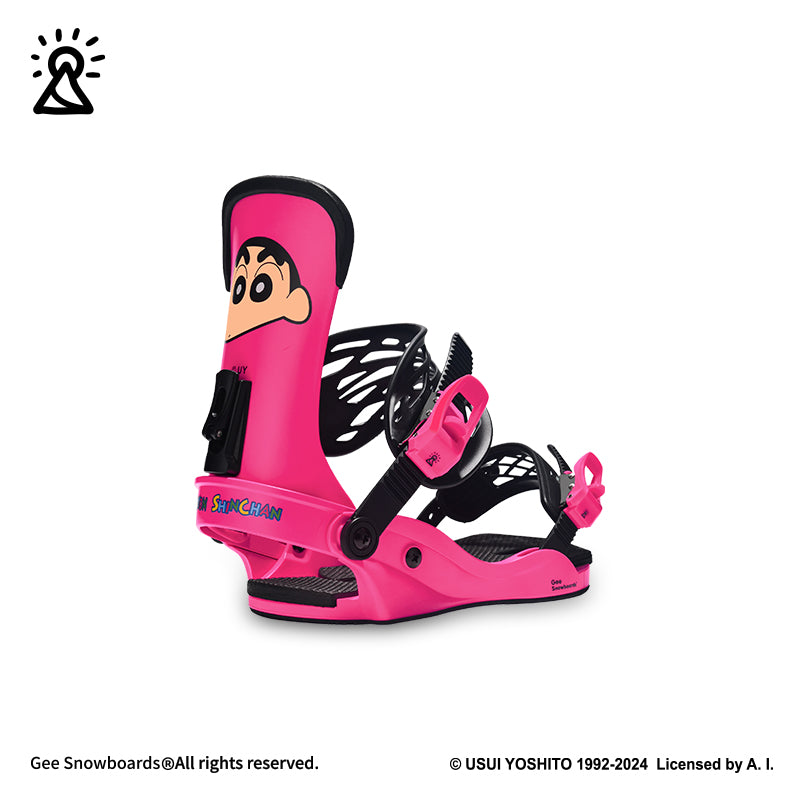 Gee Snowboards × Crayon Shin-chan Snowboard Binding — official product image