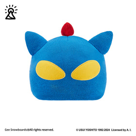 Gee Snowboards Helmet Cover Beanie — blue Action Kamen mask hood with yellow eyes