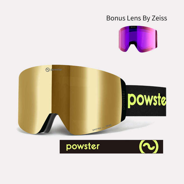 Powster Pulsar Gold Black Ski Goggles