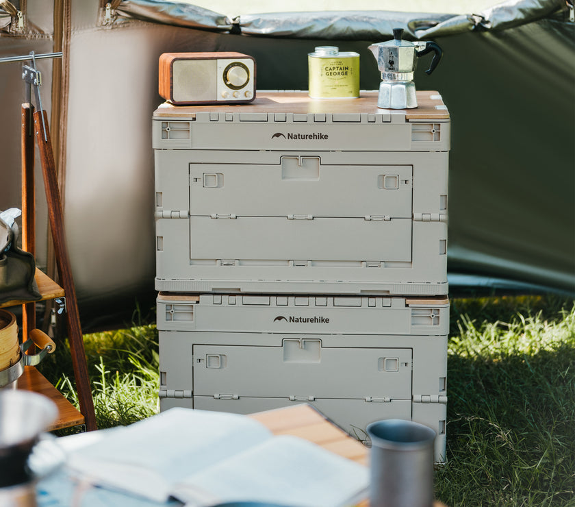 Naturehike Ling Yue L Folding Storage Box Light Beige Gray