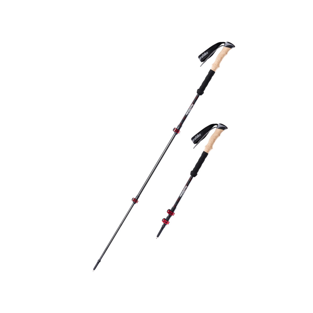 Far Wind™ Three-section Telescopic Carbon Trekking Pole (2pcs)