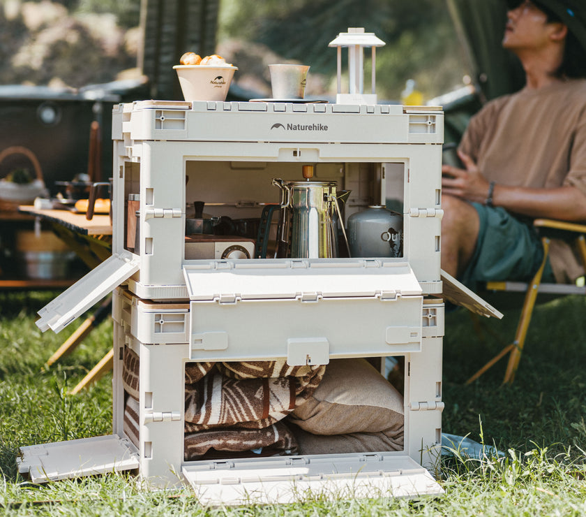 Naturehike Ling Yue L Folding Storage Box Light Beige Gray