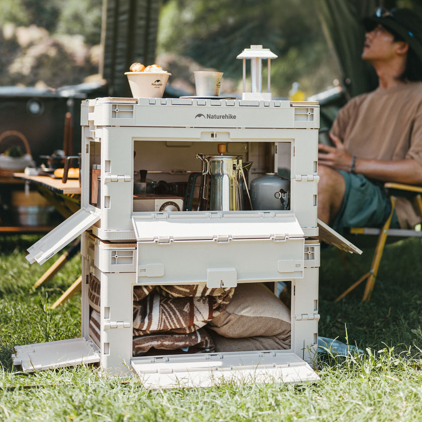 Naturehike Ling Yue L Folding Storage Box Light Beige Gray