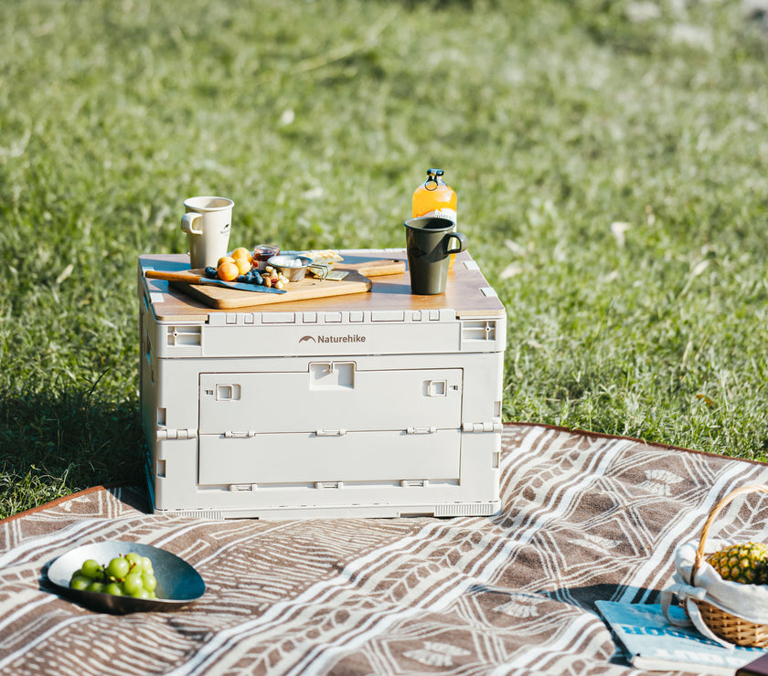 Naturehike Ling Yue L Folding Storage Box Light Beige Gray