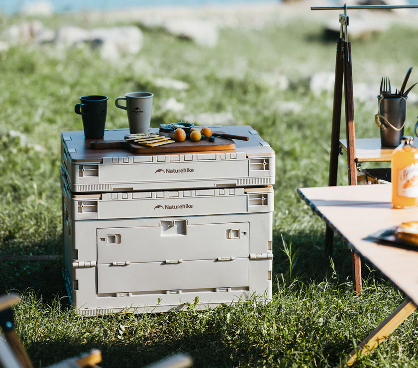 Naturehike Ling Yue L Folding Storage Box Light Beige Gray