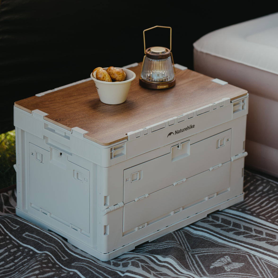 Naturehike Ling Yue L Folding Storage Box Light Beige Gray