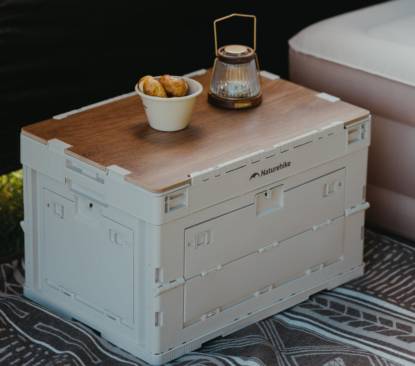 Naturehike Ling Yue L Folding Storage Box Light Beige Gray