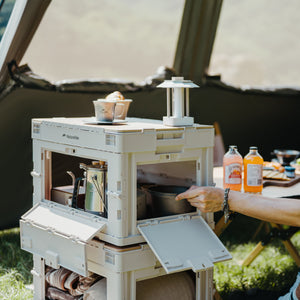 Naturehike Ling Yue L Folding Storage Box Light Beige Gray