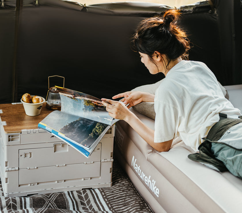 Naturehike Ling Yue L Folding Storage Box Light Beige Gray