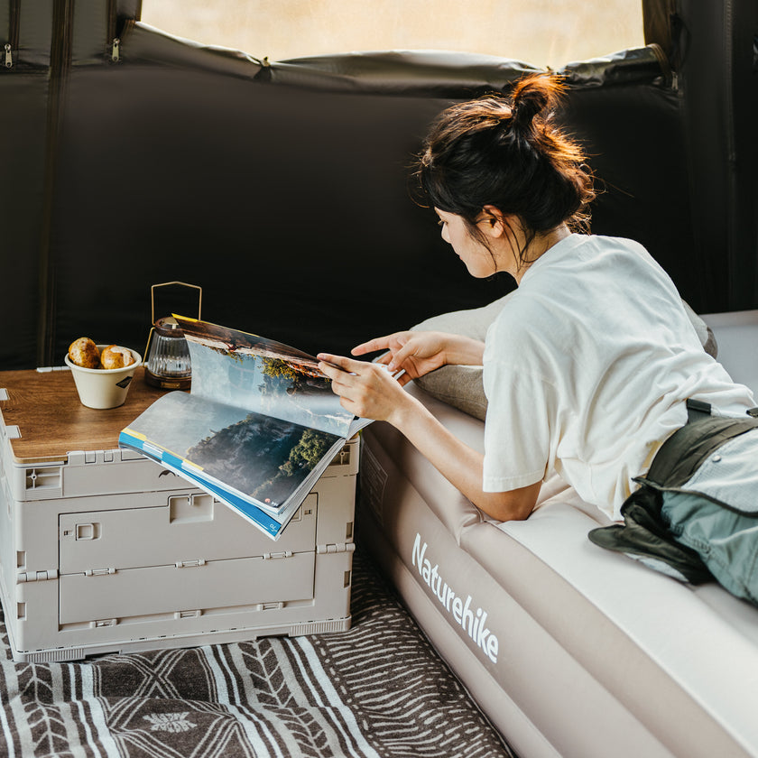 Naturehike Ling Yue L Folding Storage Box Light Beige Gray