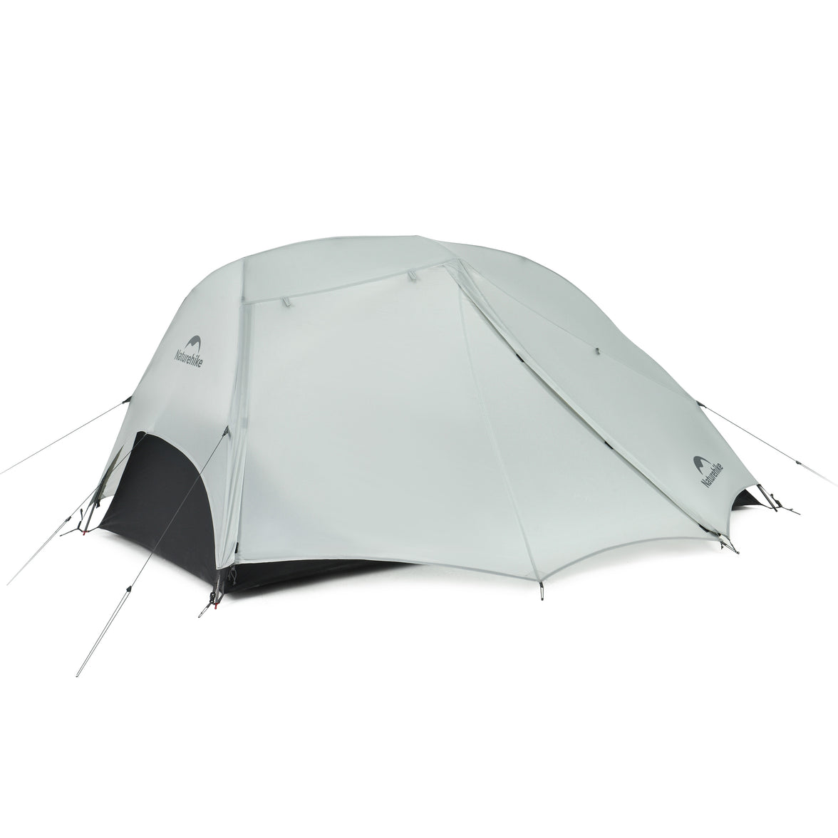 Gray camping tent on a white background