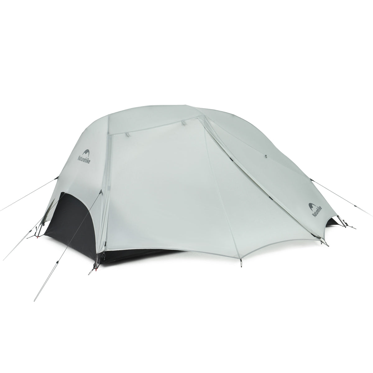 Gray camping tent on a white background