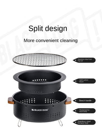 Black Dog Futan charcoal oven disassembled and packed in included carry bag