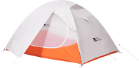 Camping tent with white and orange design on a white background